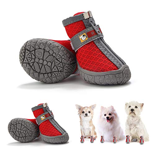 Breathable Dog Shoes for Small Medium Dogs with Reflective Straps