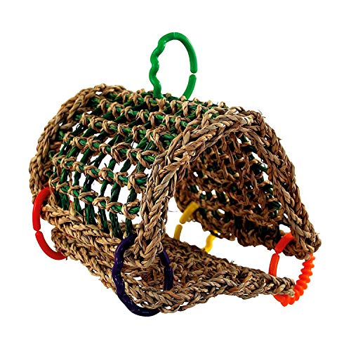 FOR SMALL TO MEDIUM BIRDS – The Seagrass Tent bird toy by Super Bird Creations is the perfect size for Parrotlets, Parakeets, Cockatiels, Lovebirds, Ringnecks, Medium Conures, Quakers, Caiques, Pionus, Senegals and similarly sized pet birds.