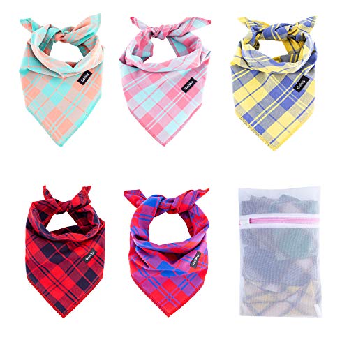 Bandanas for Small to Large Dog Square Plaid