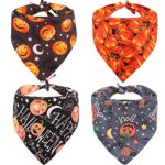 Halloween Dog Bandana Pumpkin Reversible Triangle Bibs