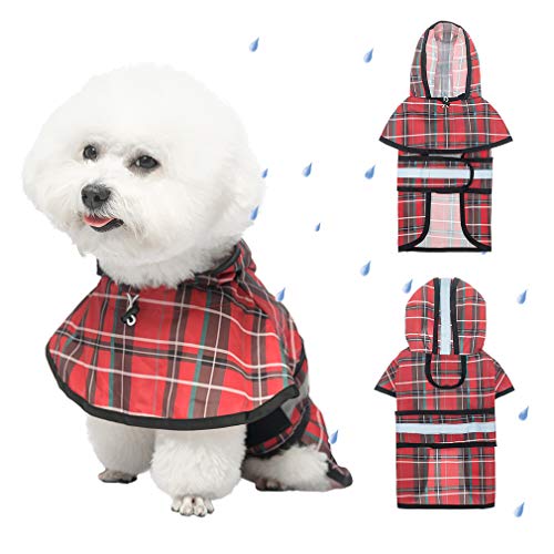 Dog Waterproof Pet Poncho with Reflective Strap