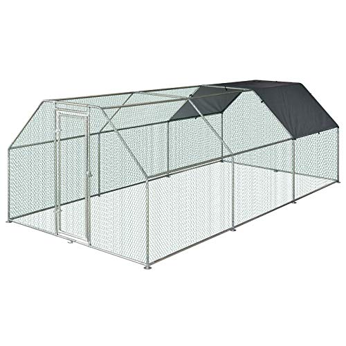 PawHut 18.5' Chicken Coop Galvanized Metal Hen House