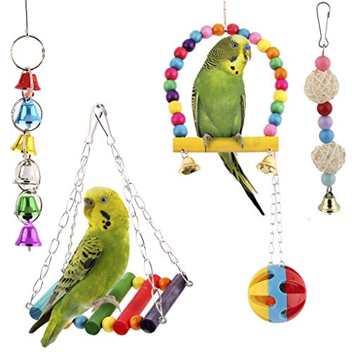 Parakeet Swing Toy Set Includes Perch & Hammock