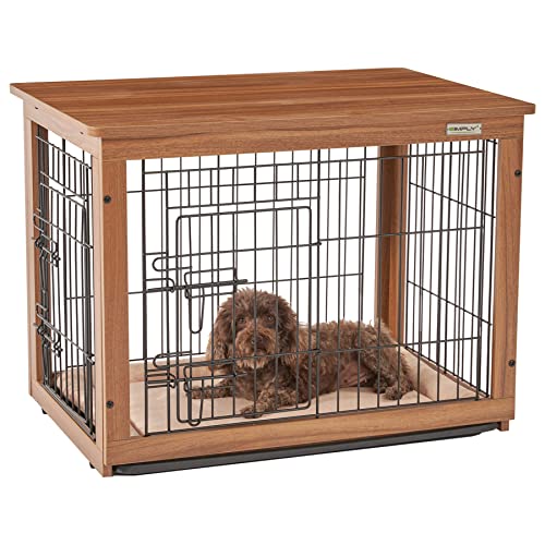 SIMPLY + Wooden Dog Crate with Slide Tray