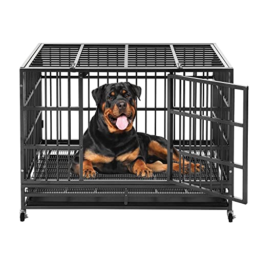 Heavy Duty Dog Kennel Crate Cage with Strong Metal Frame