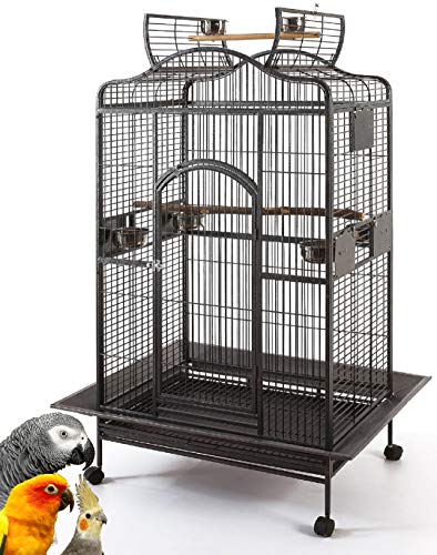 Extra Large Wrought Iron Open/Close Dome Play Top Bird Parrot Cage