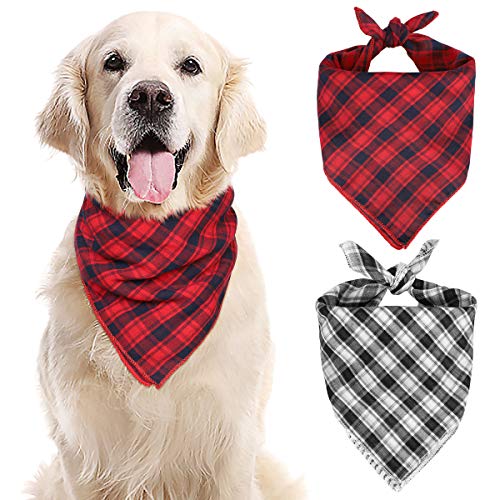 Washable Buffalo Plaid Pet Dogs and Cats Bandanas