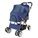 Noodoky Pet Stroller for Cats Dogs Rabbit with Reversible Handle