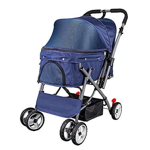 Noodoky Pet Stroller for Cats Dogs Rabbit with Reversible Handle