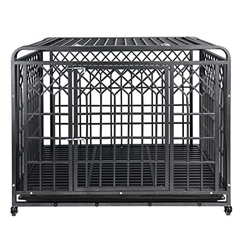 SMONTER 38" Heavy Duty Dog Cage Strong Metal