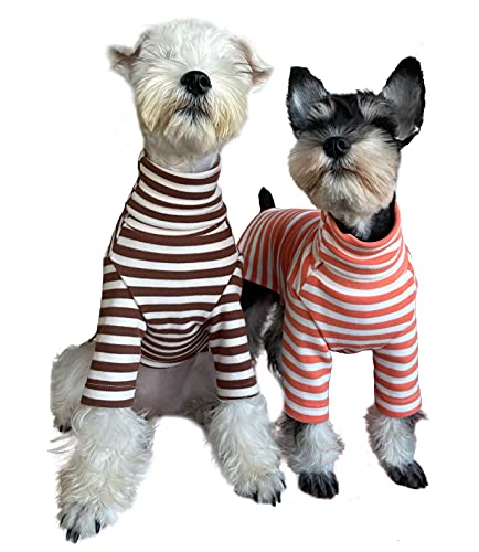 Warm High Collar Long Elastic Striped Dog Clothes