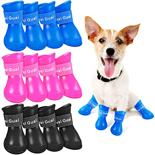 Weewooday 3 Sets of Puppy Dog Rain Boots