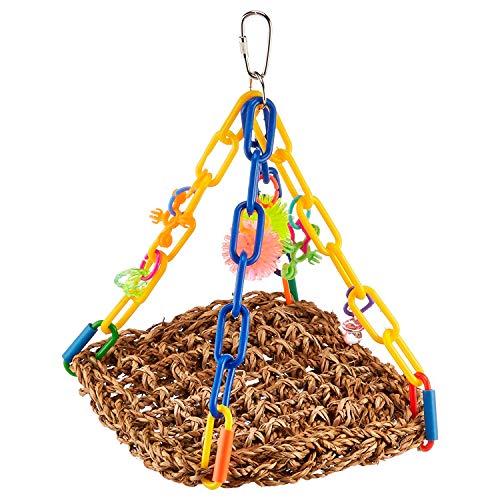 FOR SMALL BIRDS – The Mini Flying Trapeze bird toy by Super Bird Creations is the perfect size for perfect size for Parrotlets, Parakeets, Cockatiels, Lovebirds and similarly sized pet birds.