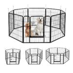 VIVOHOME 32'' 8 Panel Heavy Duty Metal Pet Fence