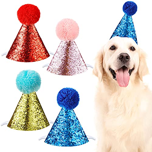 4 Pieces Dog Birthday Hat for Pets Christmas Party