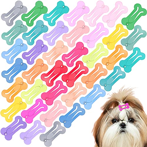 Dog Barrettes Cute 1 Inch Small Bone Snap Hair Clips