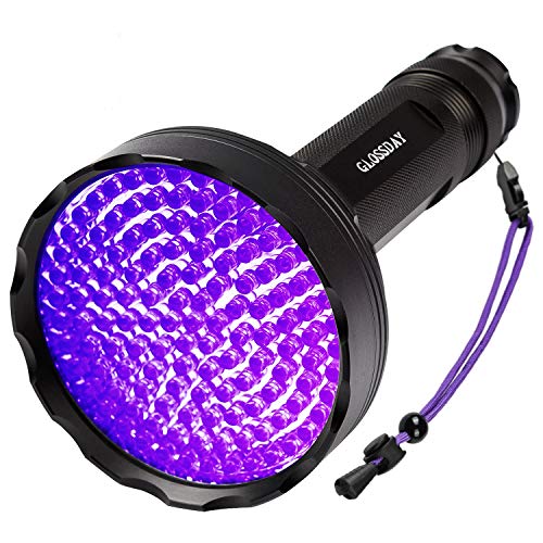 GLOSSDAY Blacklight Flashlight,128 LED UV Flashlights