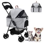 Pet Stroller Detachable Carrier, Car Seat and Stroller