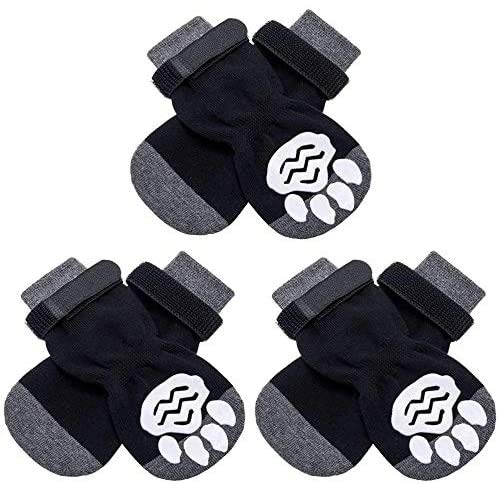 Dogs Boots Anti-Slip Dog Socks with Strap 3 Pairs