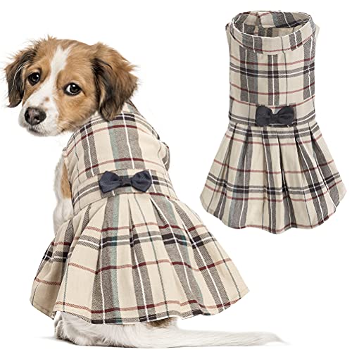 Classic Dog Dress with Plaid Pattern