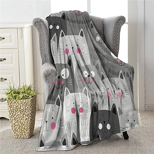 COLLA Kawaii Cat Blanket for Girls Cute Kids Throw Blankets