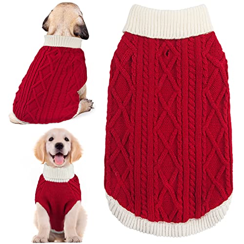 Small Dog Sweaters with Leash Hole Turtleneck