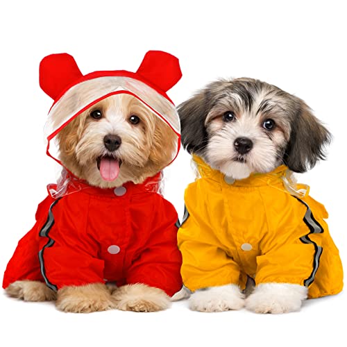 Dog Rain Jacket Reflective Pet Rain Coat with Hood