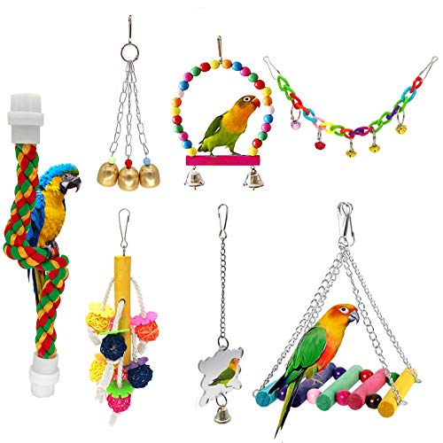 McFeddy Bird Toy Bird Swings Parrot Chew Toy