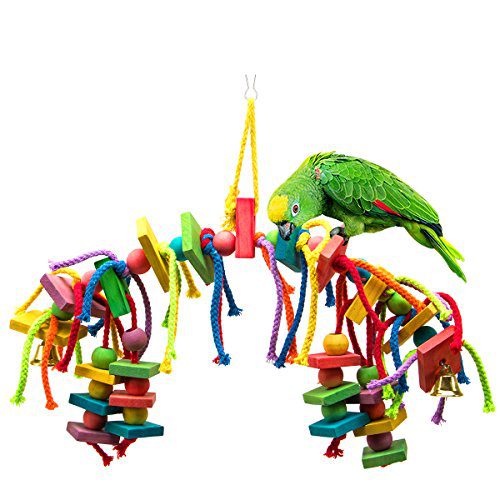 MEWTOGO Bird Parrot Wooden Toys for Conures