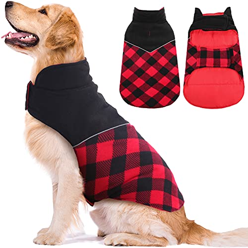 Dog Winter Coat Plaid Small Medium and Large