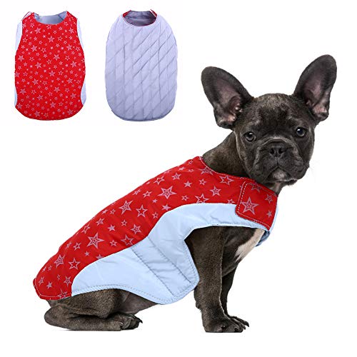 Reversible Warm Dog Coat Bulldog Jacket