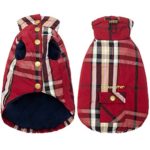 Plaid Dog Winter Jacket Puffer Jacket Windproof