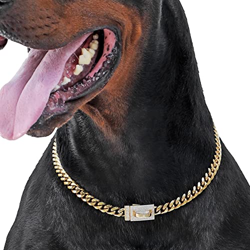 Dog Gold Chain Collar Diamond