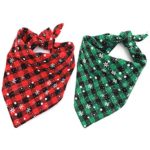 Malier 2 Pack Dog Bandana Christmas Classic Plaid