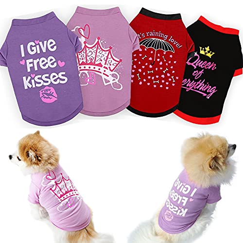 Yikeyo Set of 4 Dog Shirt for Small Dog