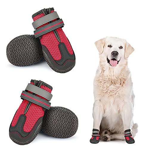 Reflective Straps Dog Shoes for Hot Pavement