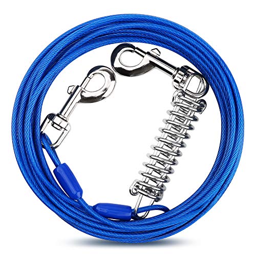 Petbobi 20ft Tie Out Cable for Dog with Durable Spring