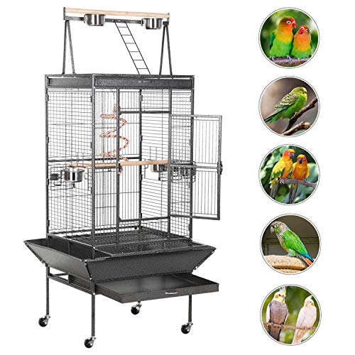 Topeakmart 68-inch Wrought Iron Play Top Large Bird Cage