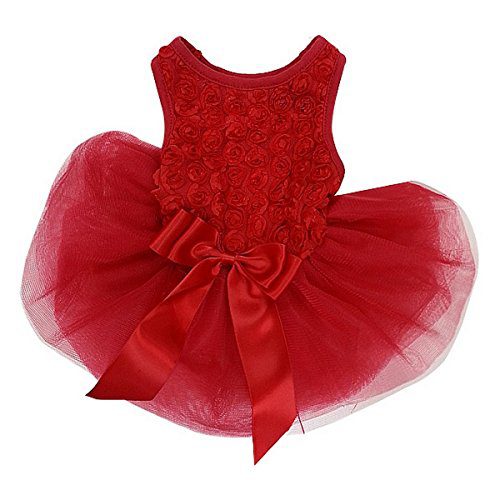 Kirei Sui Rosettes Dog Dress L Red