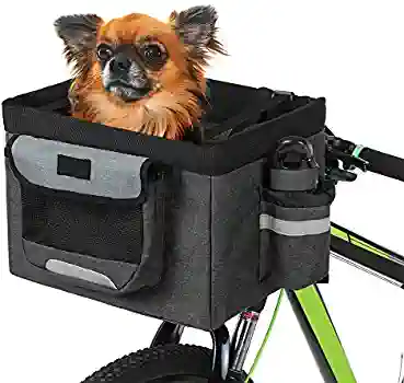 Lixada Bike Basket Folding Pet Cat Dog Carrier