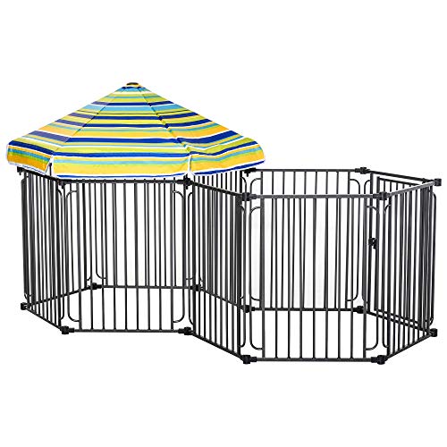Dog Playpen with Door & Removable Cover