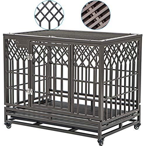 SMONTER 38in Heavy Duty Strong Metal Dog Cage