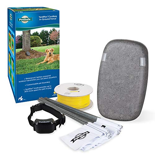 Battery-Operated In-Ground Dog Fence - Cordless Transmitter for Easy DIY - Waterproof and Rechargeable Collar for Dogs 5lb & Up - from The Parent Company of Invisible Fence Brand