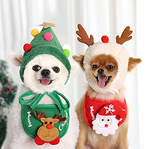 Scarf Triangle Christmas Dog Bandana Set