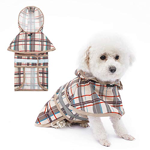 Dog Raincoat Hooded with Reflective Strip