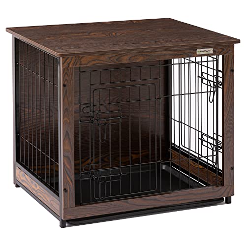 Wooden Wire Dog Crate Kennels with Double Doors