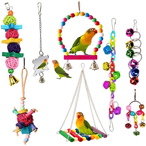 ESRISE 8 Pcs Bird Parakeet Cockatiel Parrot Toys