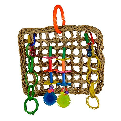 FOR SMALL TO MEDIUM BIRDS – The Mini Activity Wall bird toy by Super Bird Creations is the perfect size for Parrotlets, Parakeets, Cockatiels, Lovebirds, Ringnecks, Medium Conures, Quakers, Caiques, Pionus, Senegals and similarly sized pet birds.