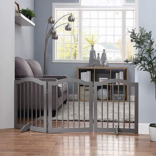 Wooden Dog Gate with 2pcs Support Feet