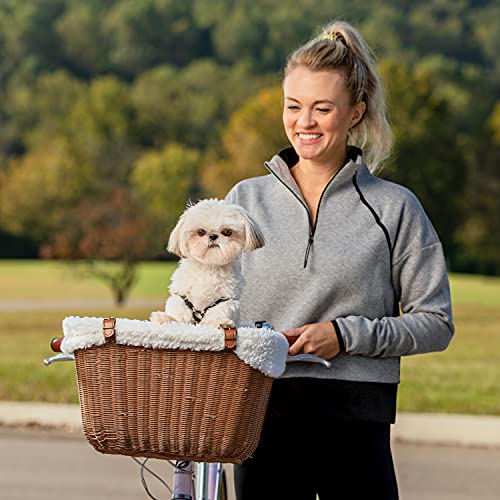 PetSafe Happy Ride Wicker Bicycle Basket for Dogs and Cats